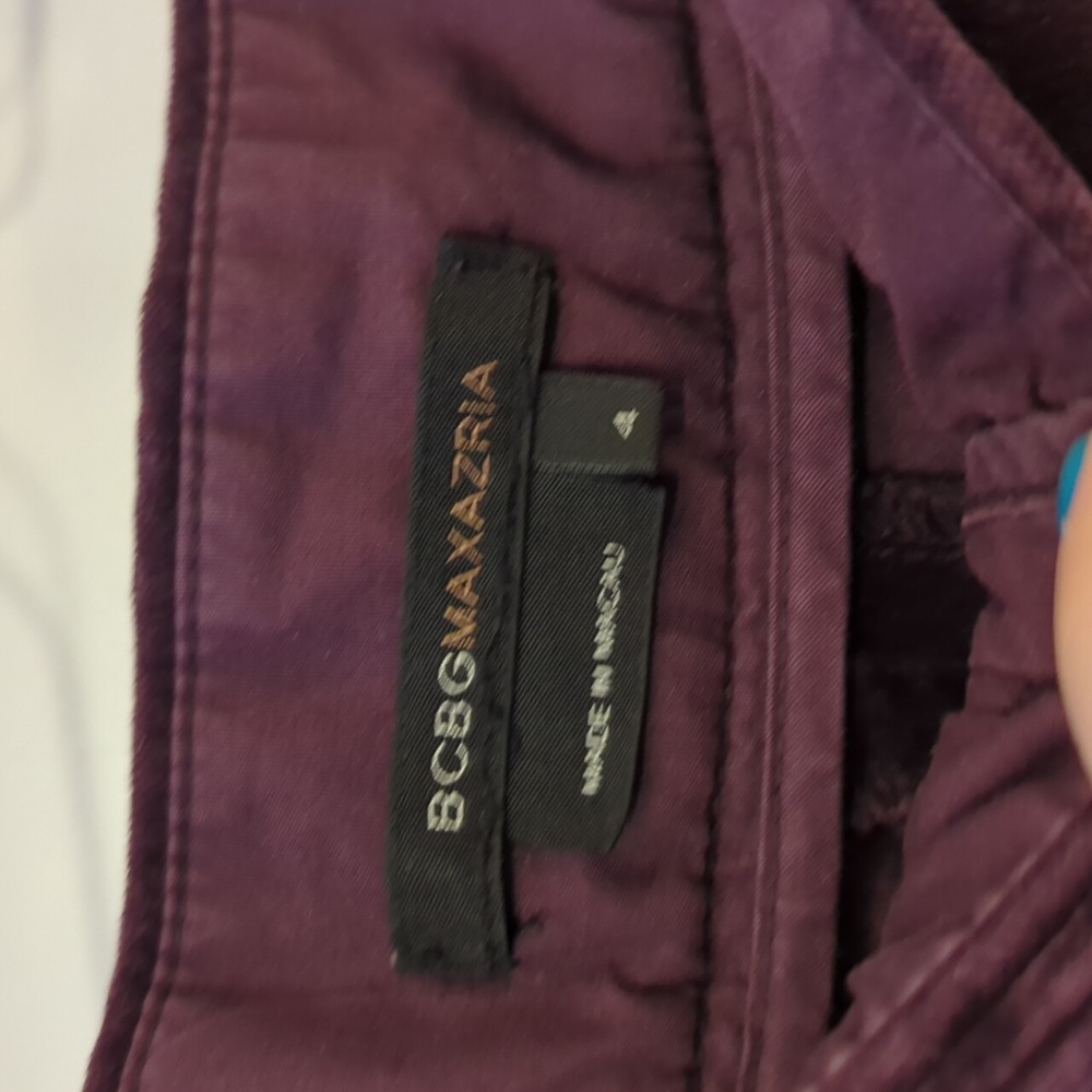 BCBGMaxAzria Purple Velvet Full Suit XS 4 - Picture 4 of 8